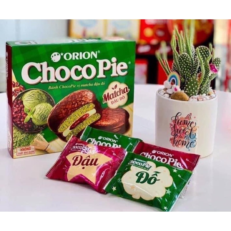 ChocoPie Matcha Red Bean Flavor 360g - 12 Pack/Box, 8 Box/Case