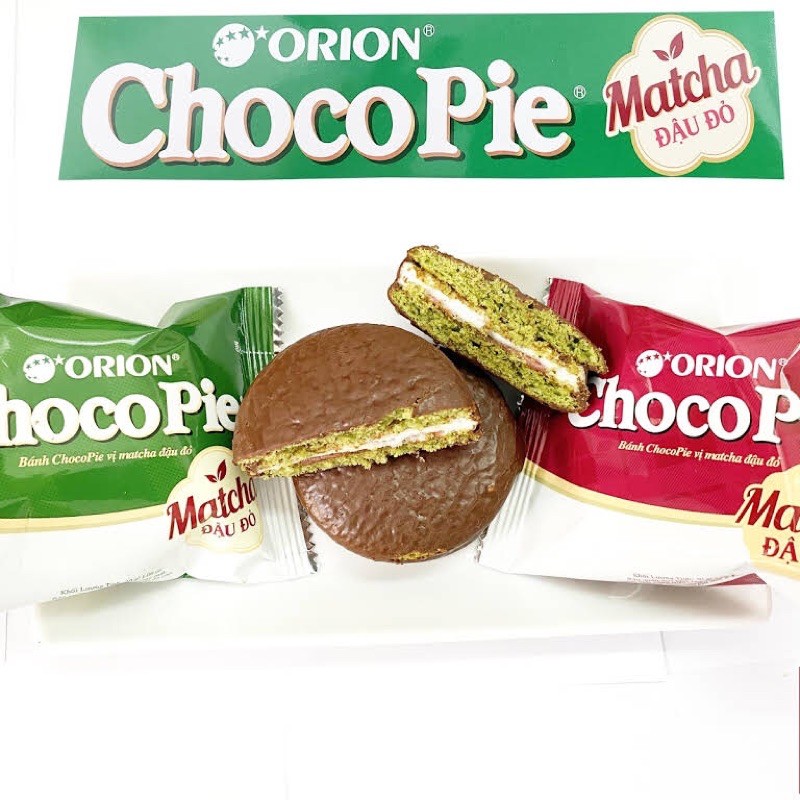 ChocoPie Matcha Red Bean Flavor 360g - 12 Pack/Box, 8 Box/Case