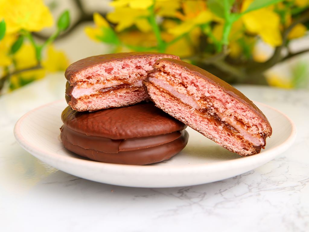 ChocoPie Sakura Peach Flavor 360g - 12 Pack/Box, 8 Box/Case