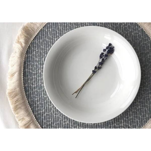 White ceramic soup plate pasta dish for hotel restaurant food decoration 4 to 8 inches