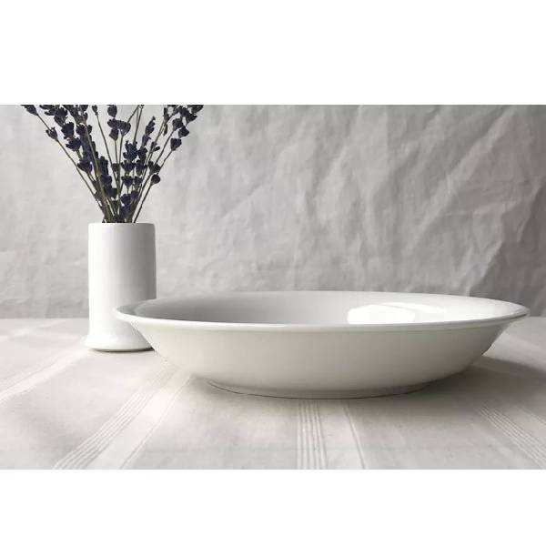 White ceramic soup plate pasta dish for hotel restaurant food decoration 4 to 8 inches