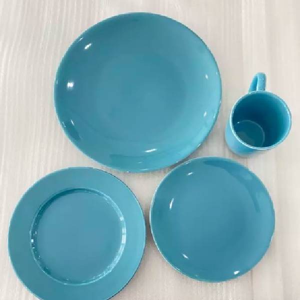Blue glazed porcelain tableware and durable material cup