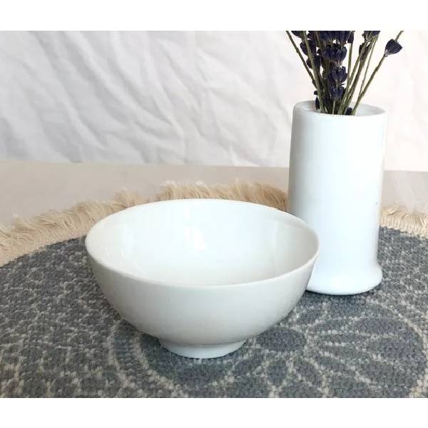 Wholesale durable white porcelain bowl simple design