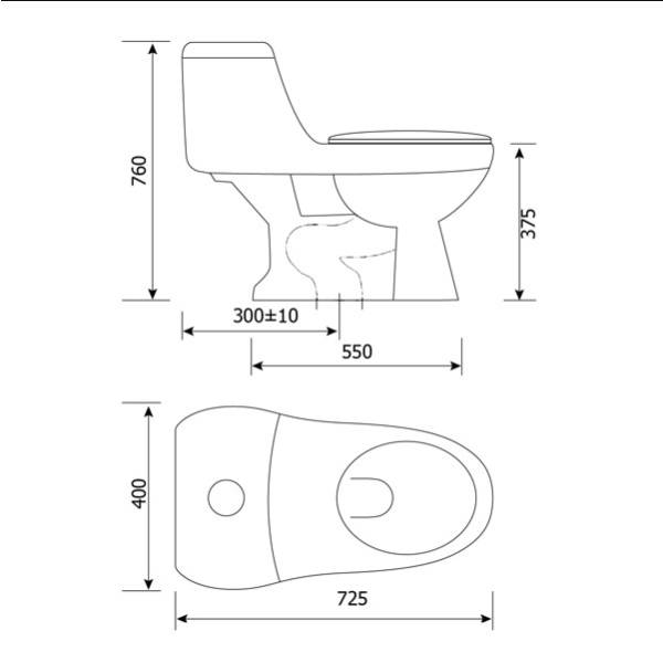 Modern design white toilet bowl with durable porcelain material