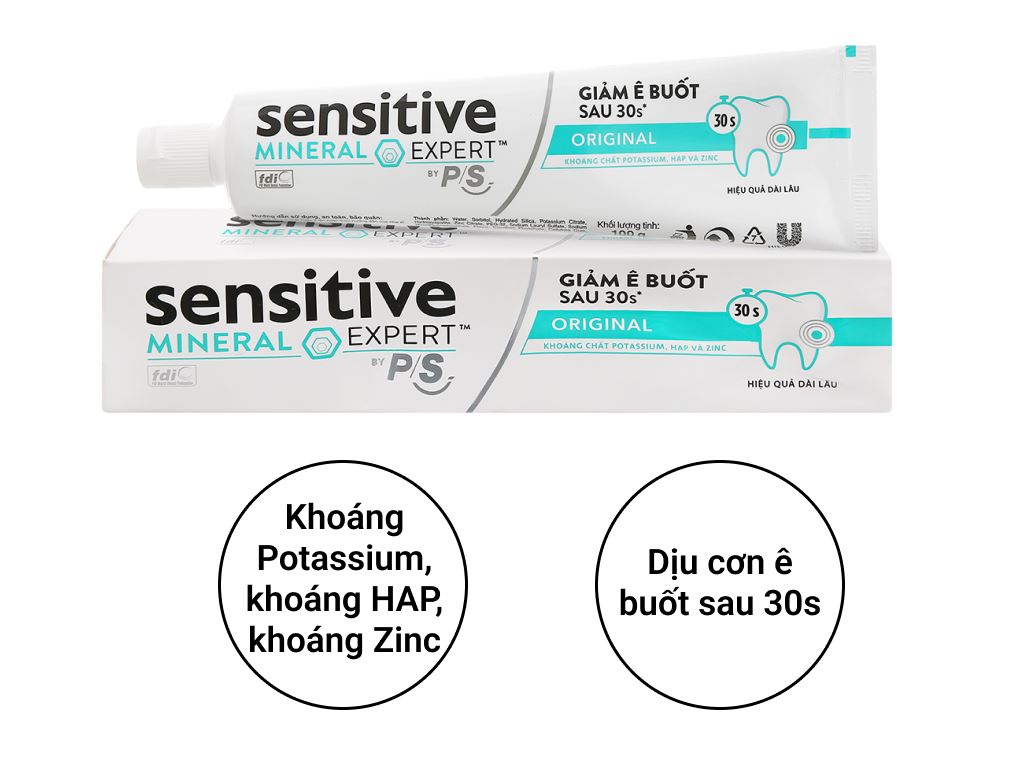 P/S Sensitive Orginal Toothpaste soothes sensitivity after 30s 100g