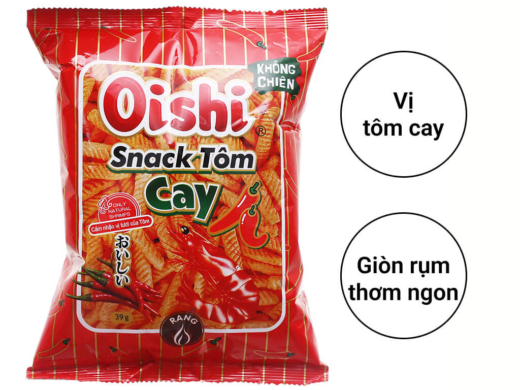 Oishi spicy shrimp snack 39g